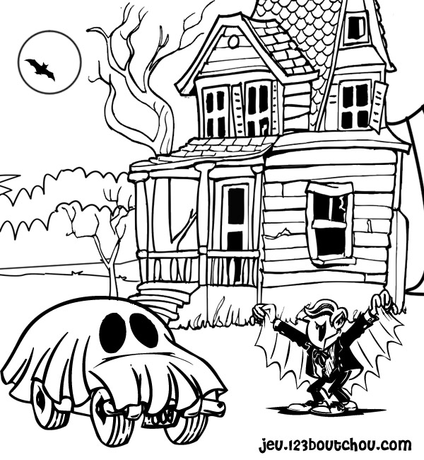 Desenhos para colorir de desenho para colorir de uma casa de bruxa no dia  das bruxas 