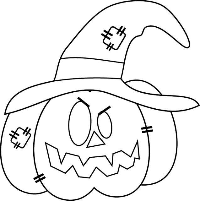 Halloween - Dia das Bruxas Desenhos Bruxa com Abobora para Colorir